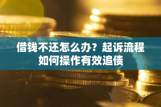 济南借钱不还怎么办？起诉流程如何操作有效追债