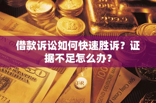 济南借款诉讼如何快速胜诉？证据不足怎么办？